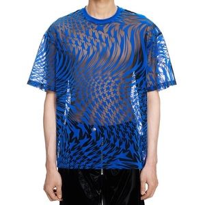HM x Mugler Swirling Star Mesh Boxy T-Shirt